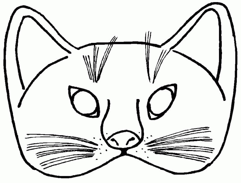 Disegno Della Maschera di Gatto da colorare