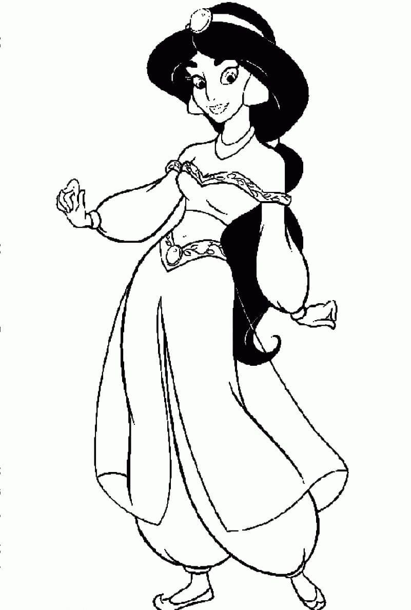 Disegno della principessa Jasmine da colorare