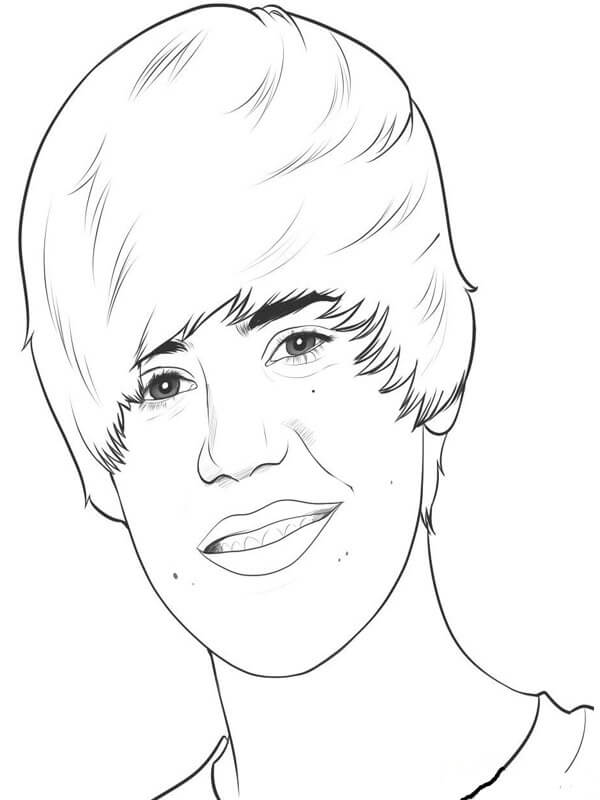 Disegno di Justin Bieber da colorare