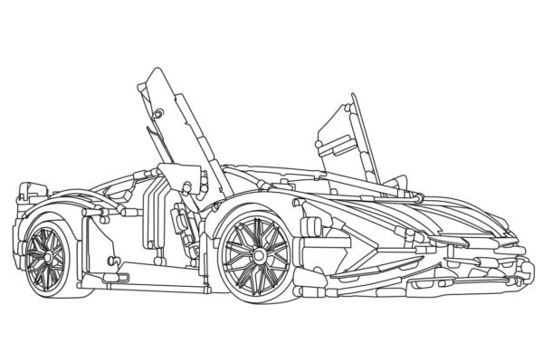 Disegno di Lego Lamborghini da colorare