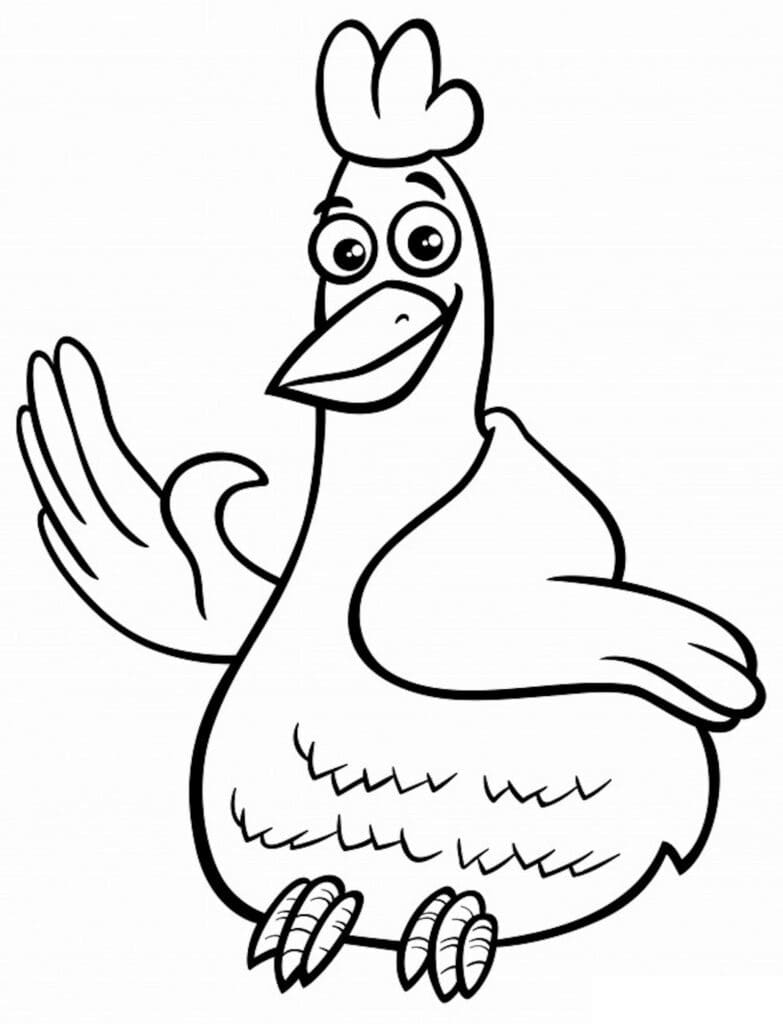 Disegno di pollo animato da colorare