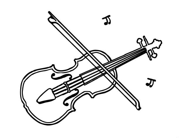 Disegno di Violino da colorare