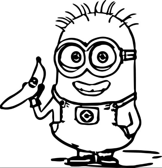 Disegno Minion che tiene Banana da colorare