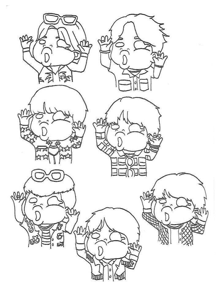 Divertente Chibi BTS da colorare