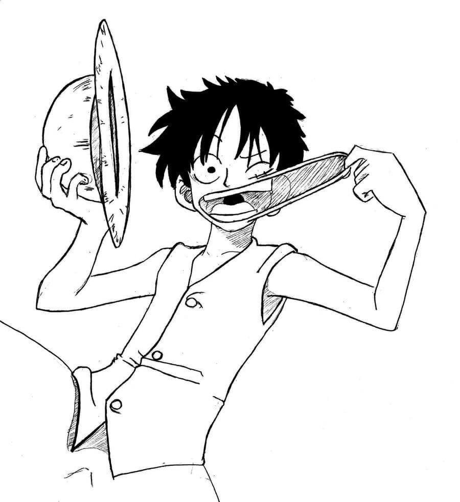 Divertente disegno di Luffy 