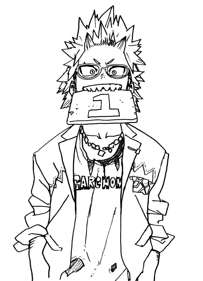 Divertente Kirishima da colorare