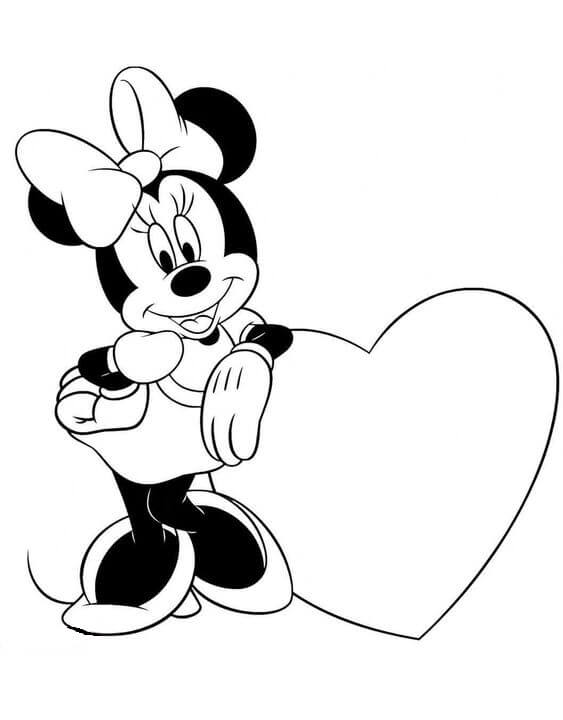 Divertente Minnie Mouse con il Cuore a San Valentino 