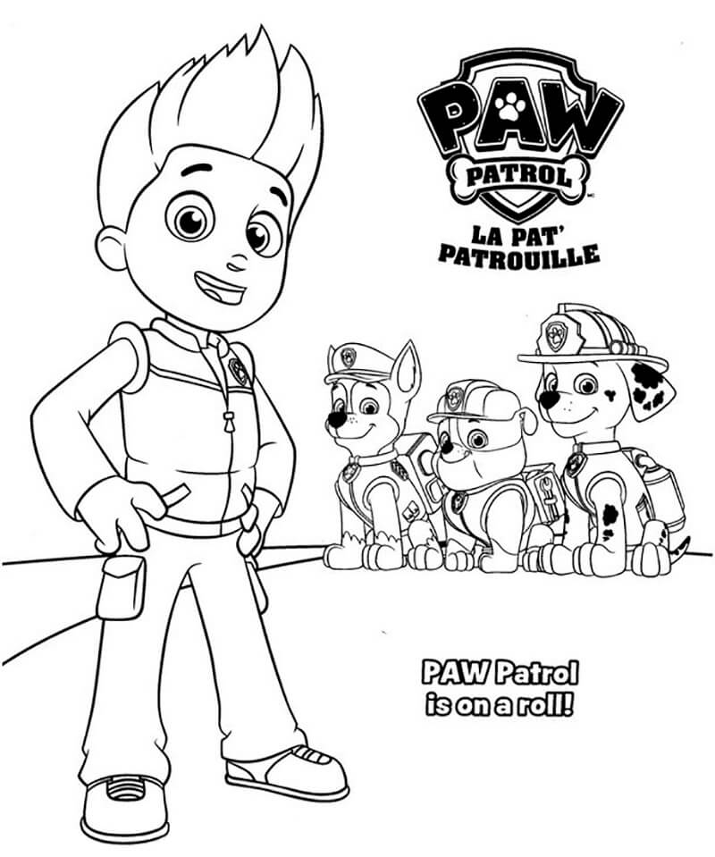 Divertente Ryder Paw Patrol e Amici da colorare