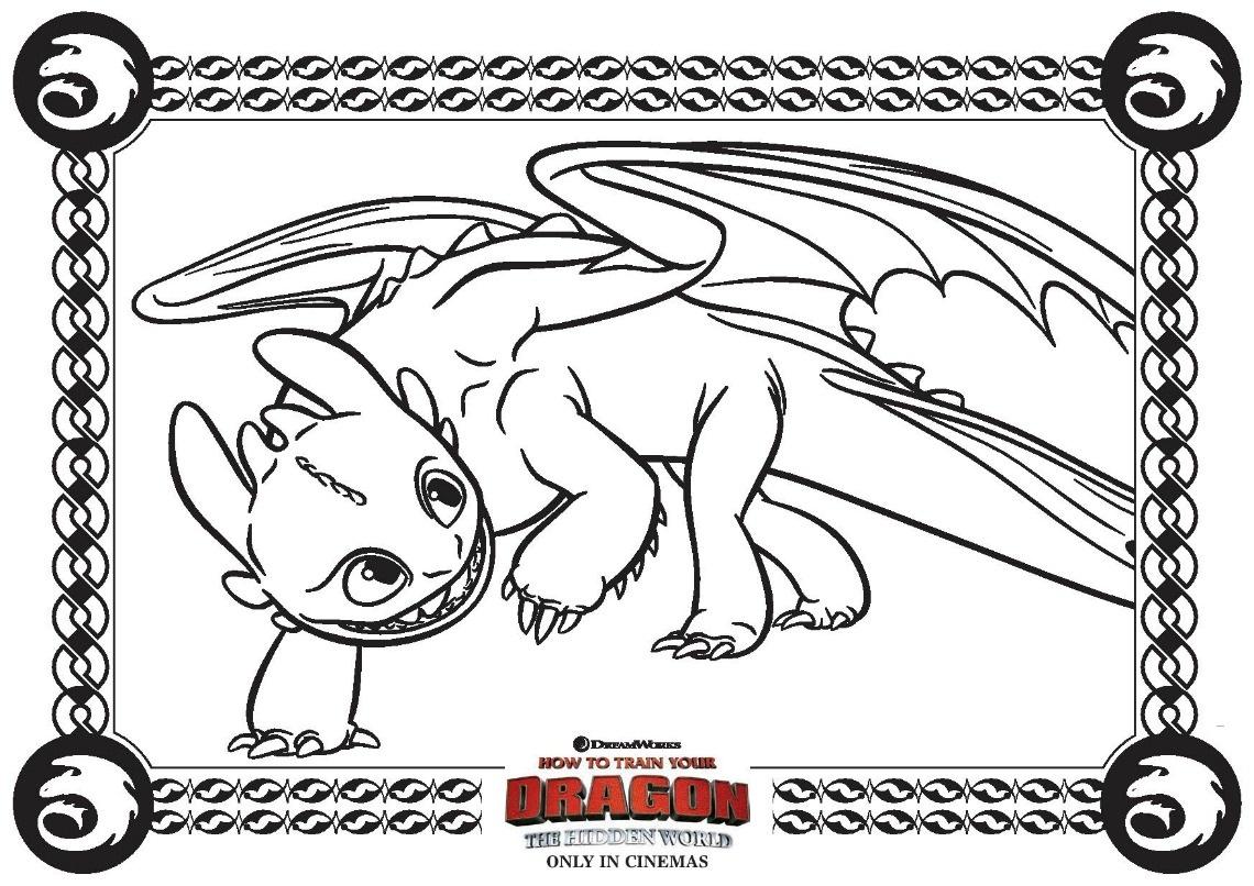 Divertente Toothless da colorare