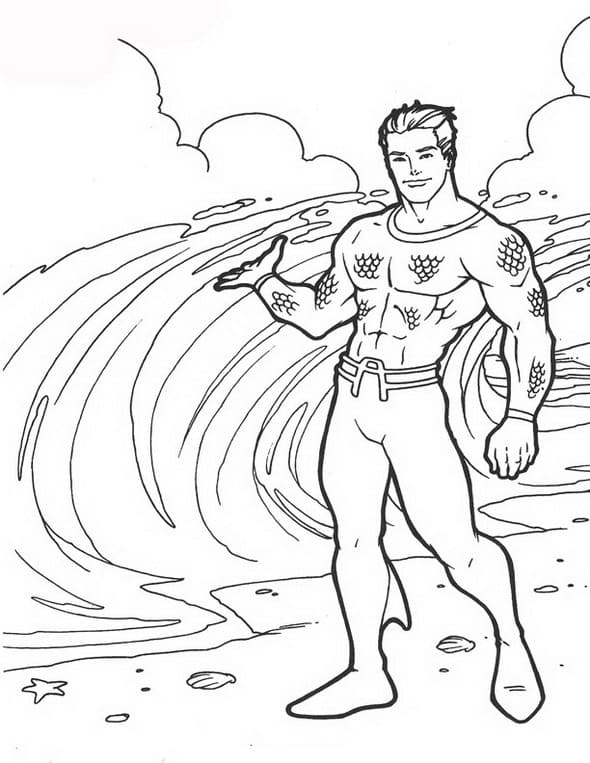 Divertimento con Aquaman da colorare