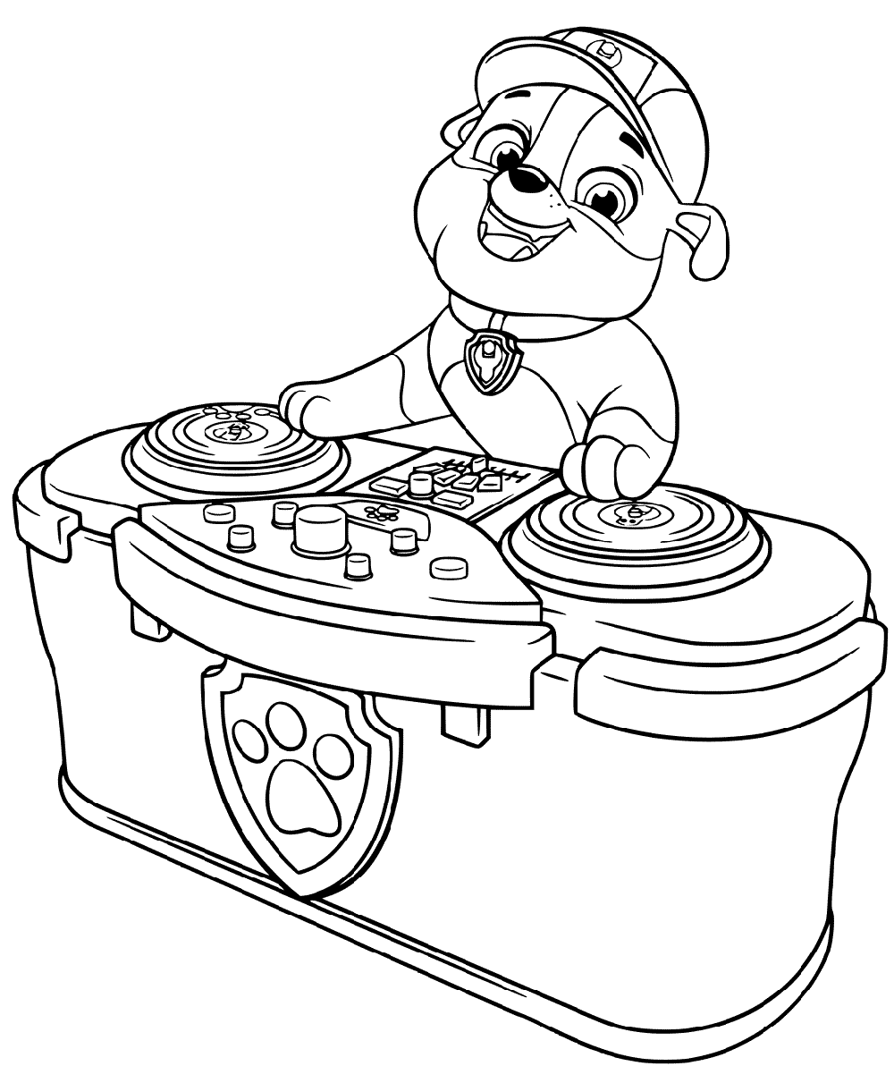 DJ Rubble da colorare