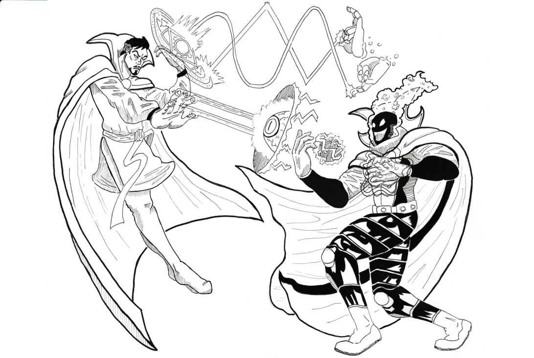 Doctor Strange e Dormamu da colorare