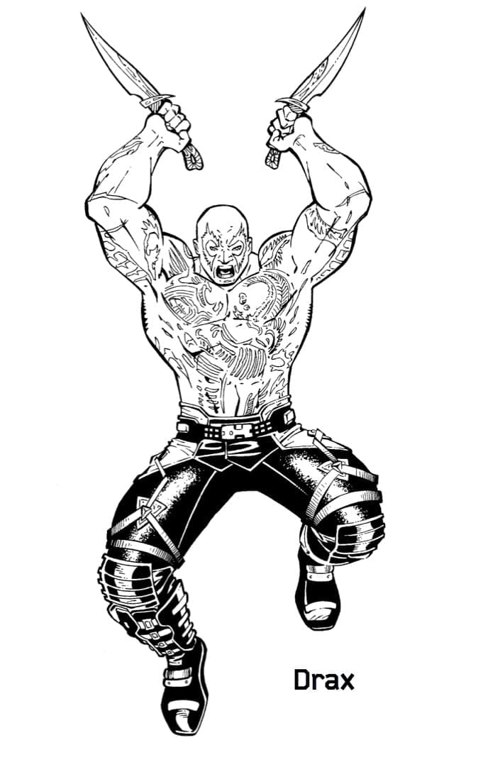 Drax il Distruttore gratuito da colorare