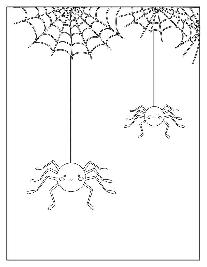 Due ragni che sorridono da colorare