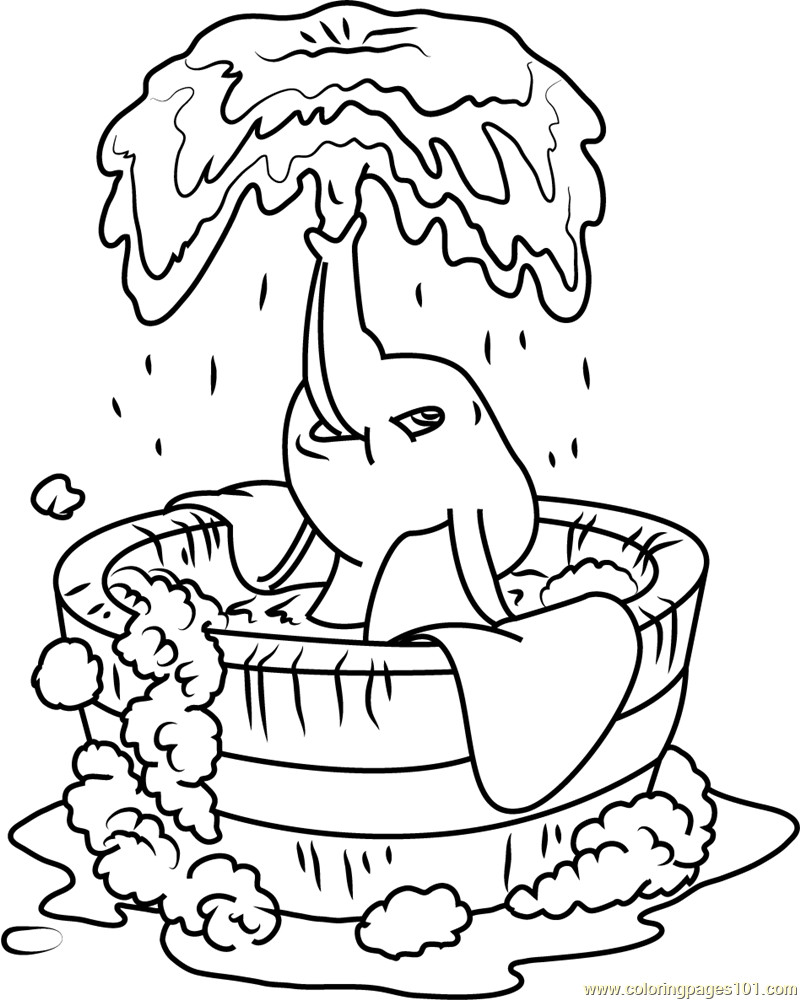 Dumbo fa il bagno da colorare
