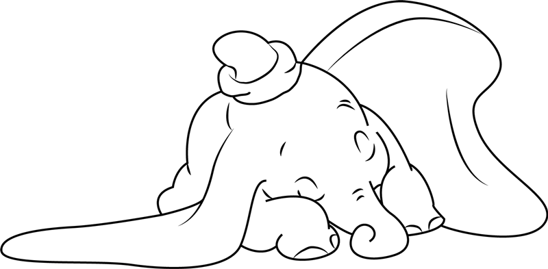 Dumbo sta dormendo da colorare