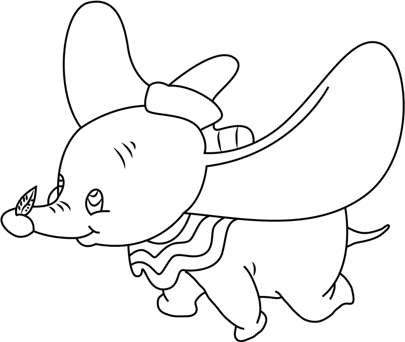 Dumbo sta volando da colorare