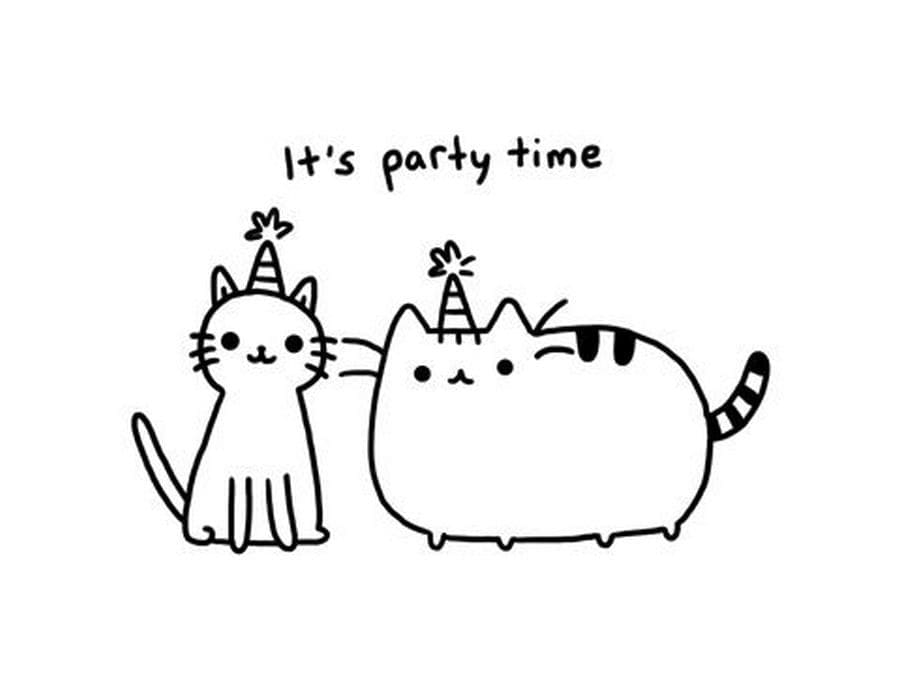 È ora della festa di Pusheen da colorare