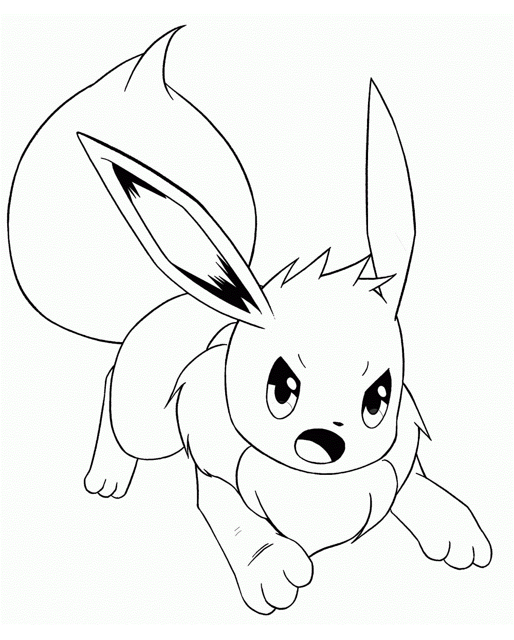 Eevee arrabbiato da colorare