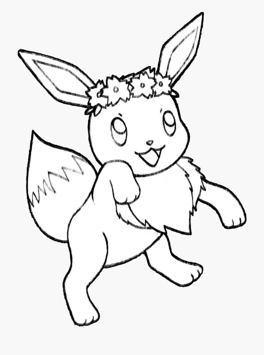 Eevee con la corona da colorare