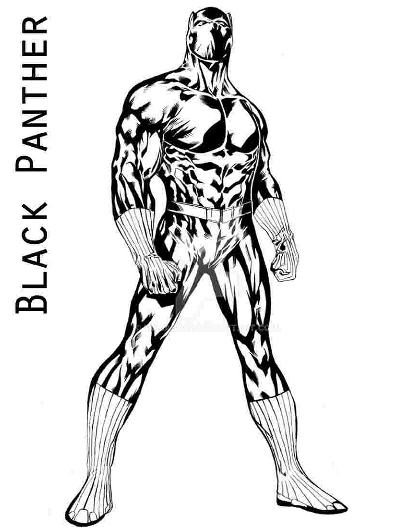 Elegante Black Panther da colorare