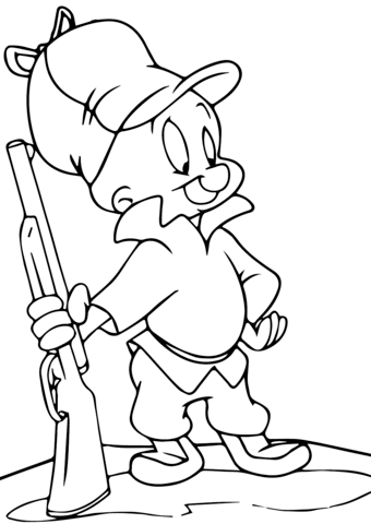 Elmer Fudd sorride da colorare