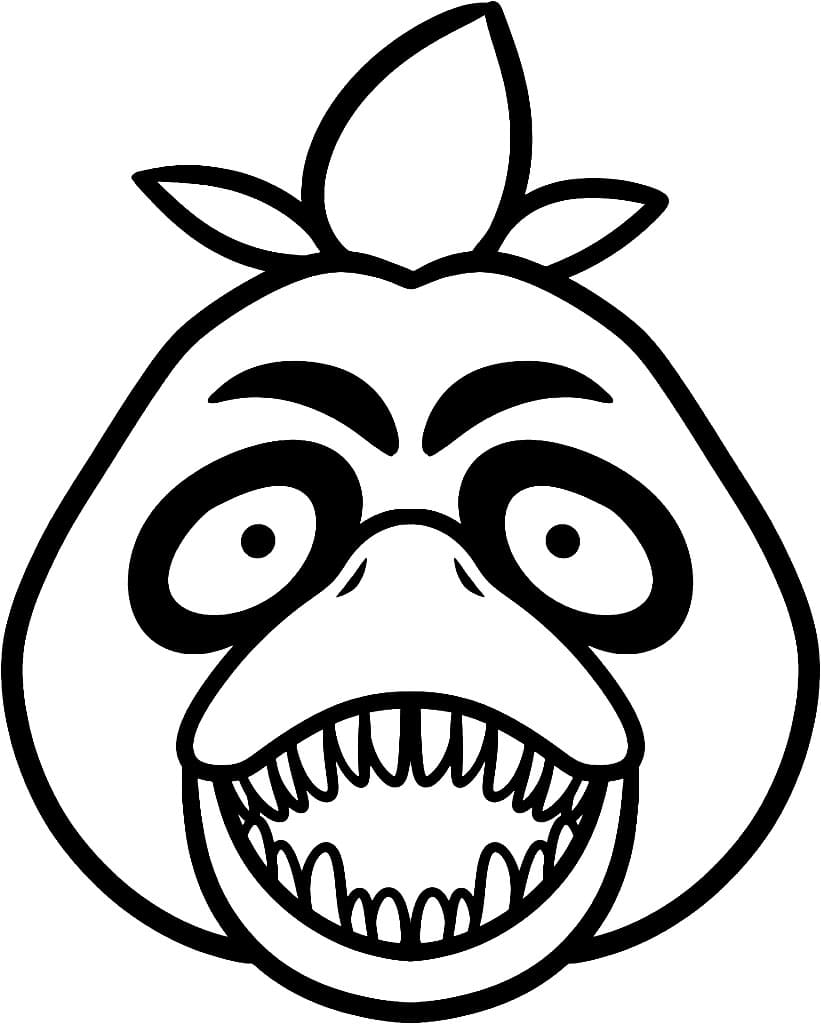 Faccia da ragazza inquietante FNAF da colorare
