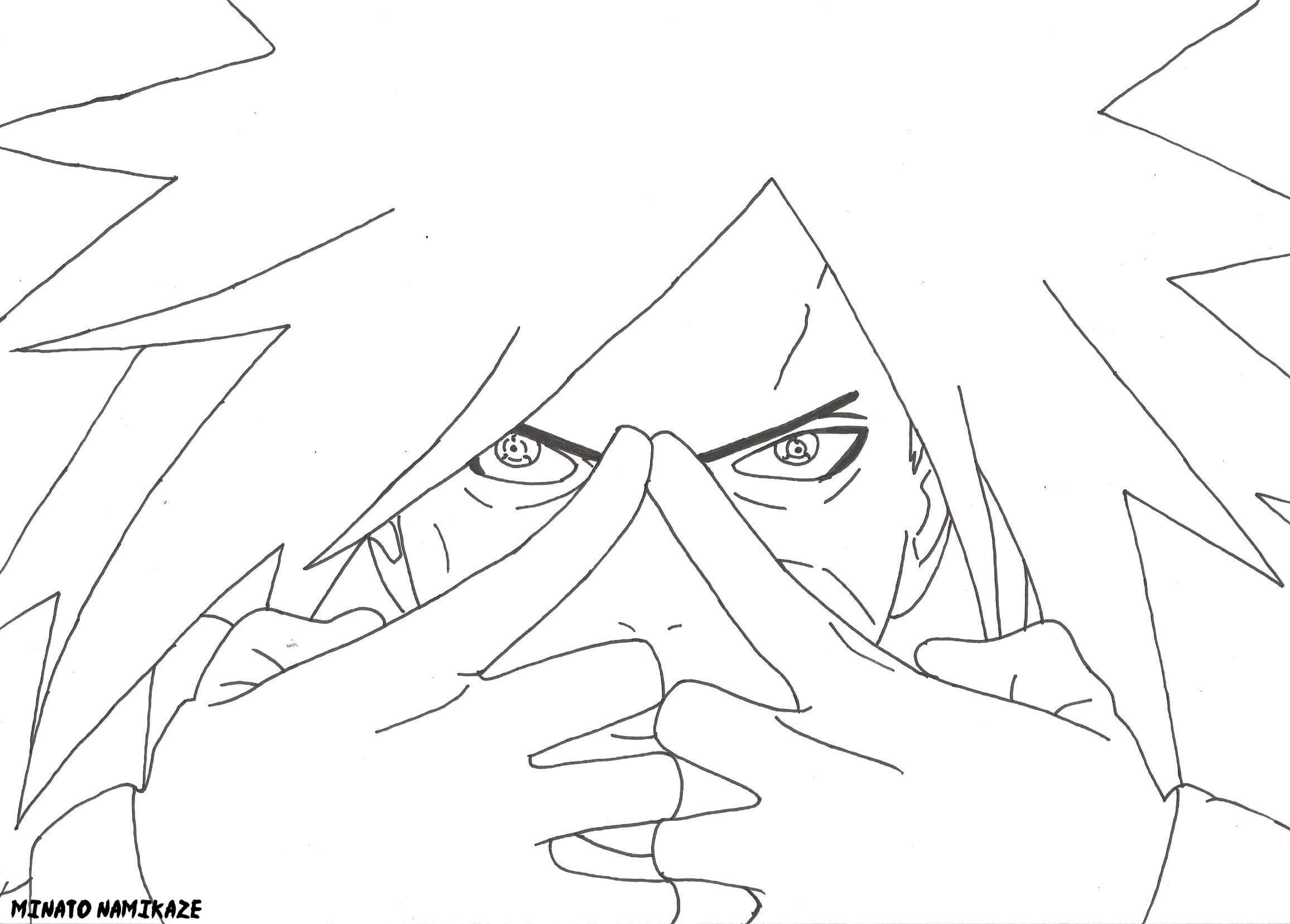 Faccia Madara Uchiha da colorare