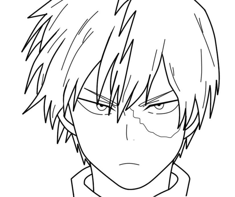 Faccia Normale Shoto Todoroki da colorare