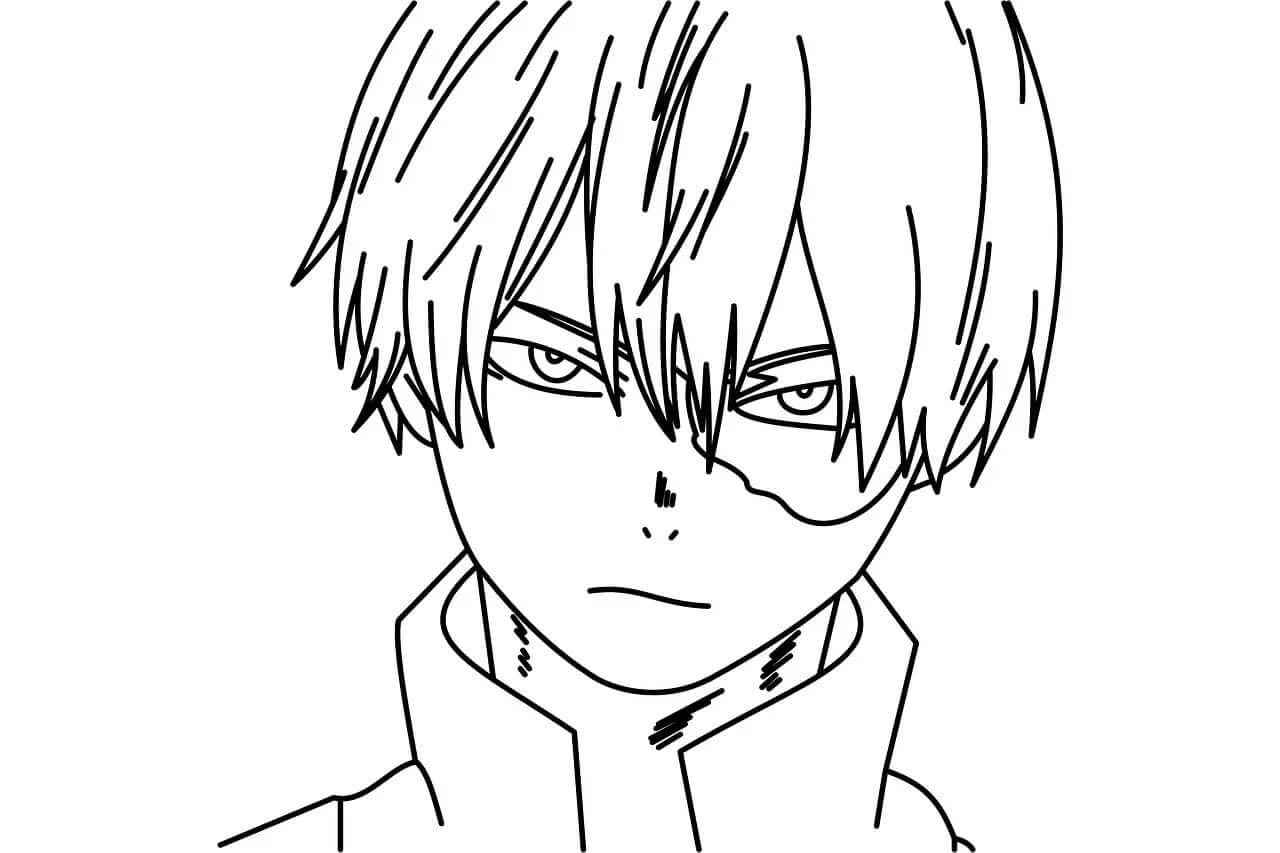 Faccia semplice Shoto Todoroki da colorare