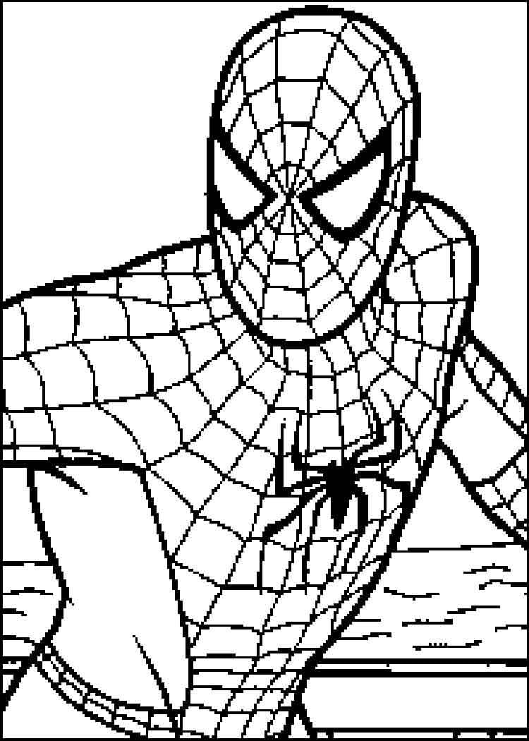 Faccia Spiderman da colorare