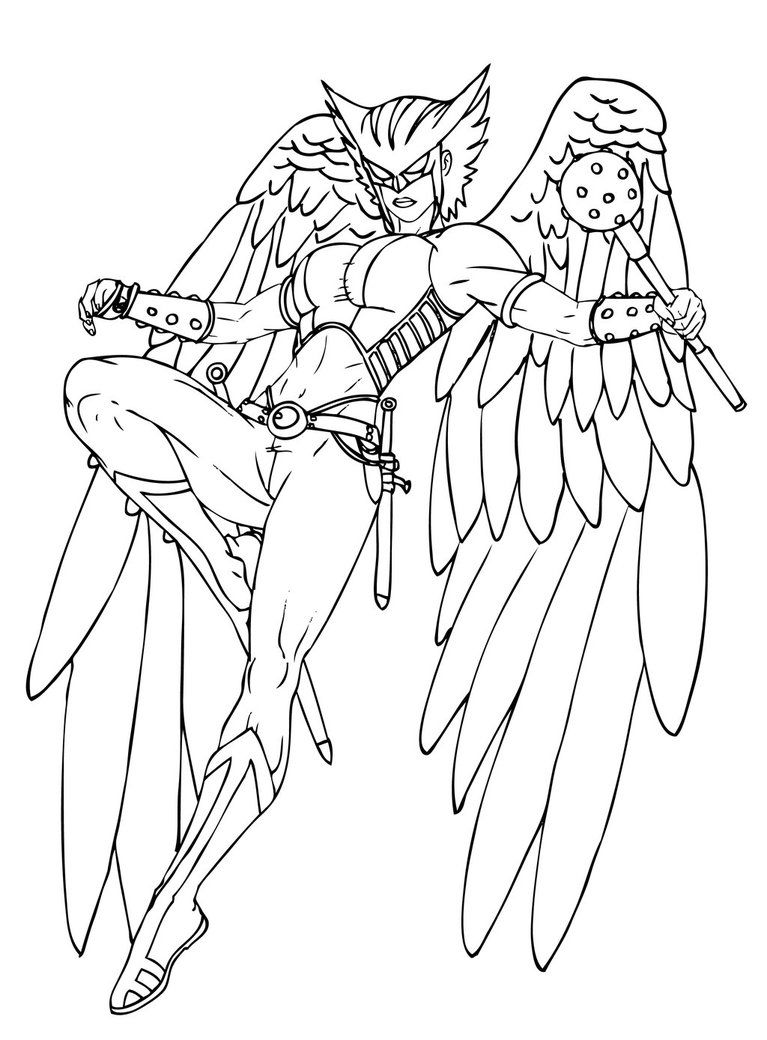 Fantastica Hawkgirl da colorare