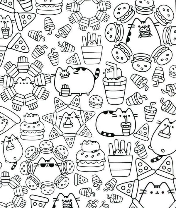 Fast food Gatti Pusheen da colorare