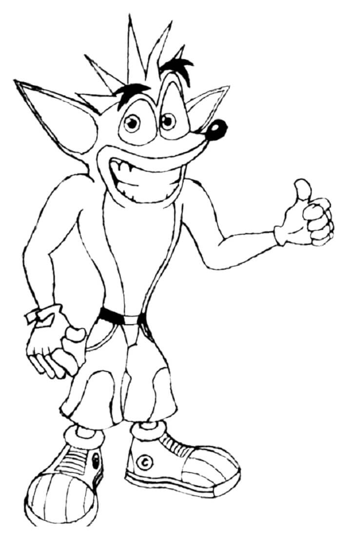 Felice Crash Bandicoot da colorare