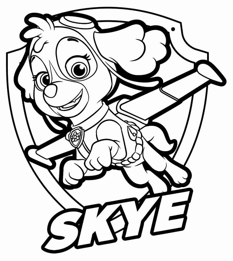 Felice Paw Patrol Skye da colorare