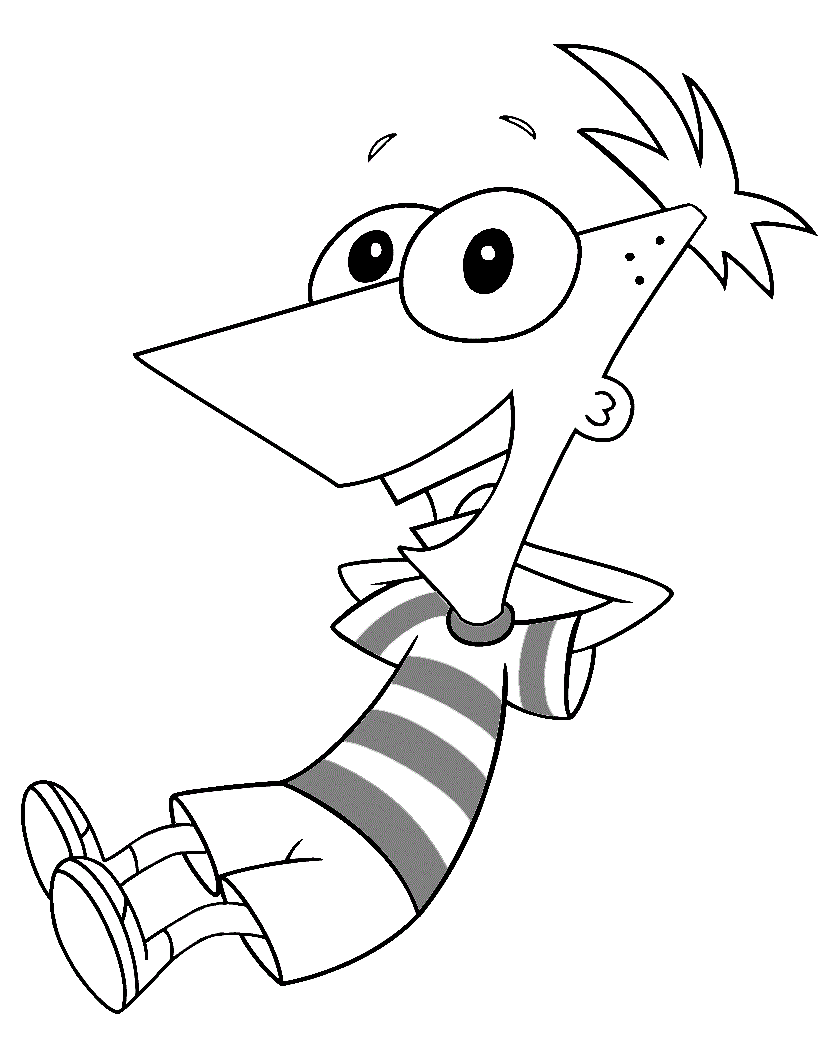 Felice Phineas da colorare