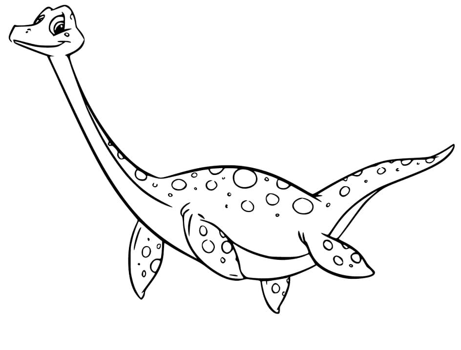 Felice Plesiosauro da colorare