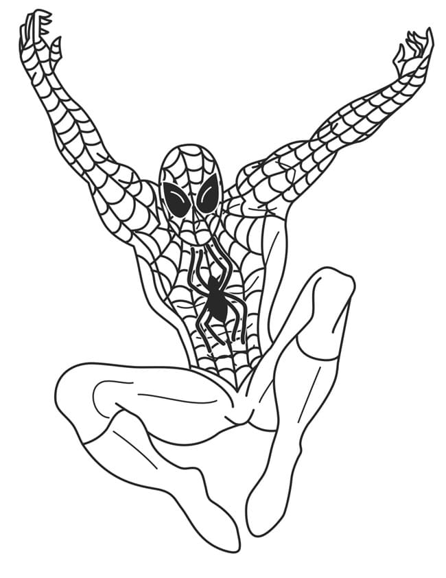 Felice Spiderman da colorare