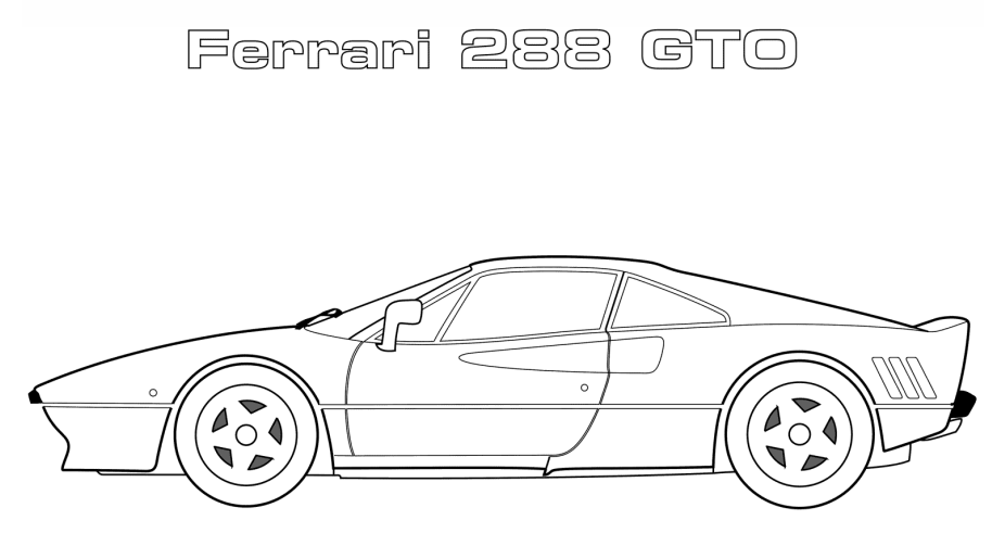 Ferrari 288 GTO da colorare