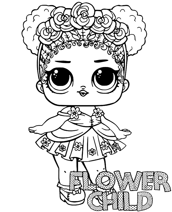 Flower Child Lol Doll da colorare