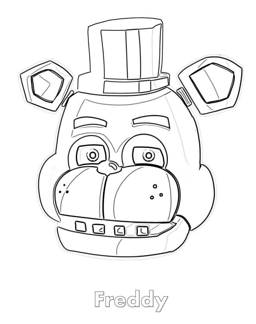 Freddy Viso 5 Nights at Freddy's da colorare