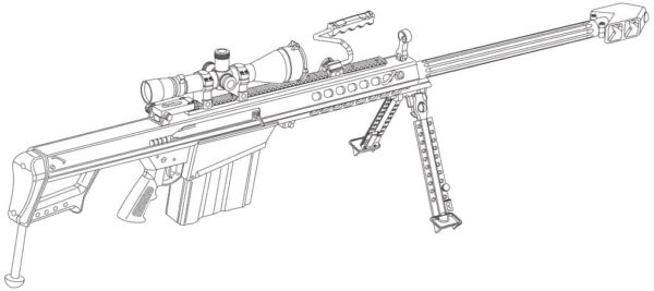 Fucile da cecchino Barrett m82 da colorare