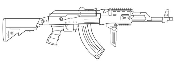 Fucile d’assalto Kalashnikov da colorare