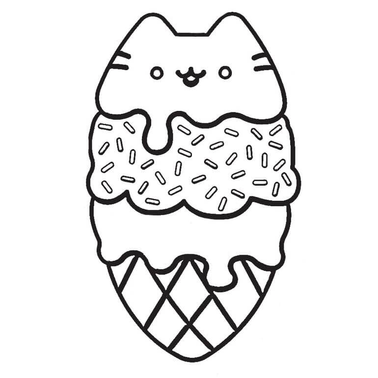 Gelato Pusheen da colorare