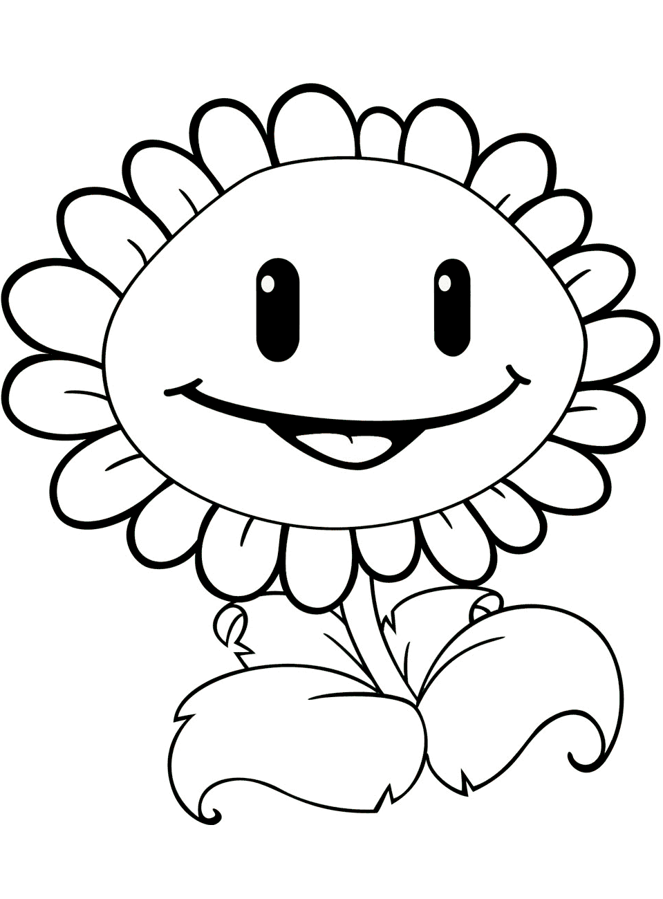Girasole in Piante contro Zombi da colorare