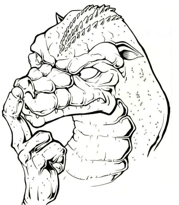 Godzilla che pensa da colorare