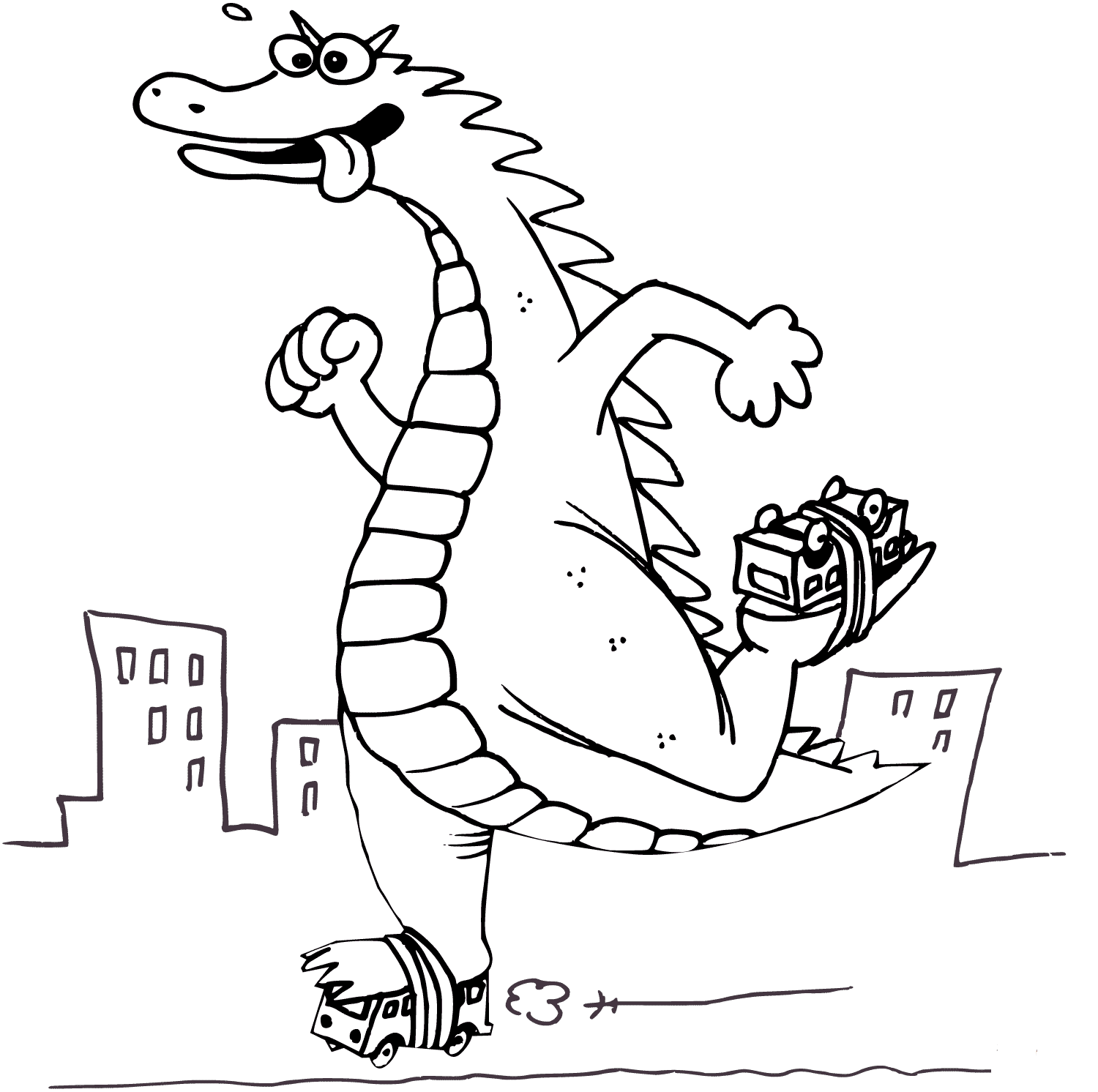 Godzilla divertente da colorare