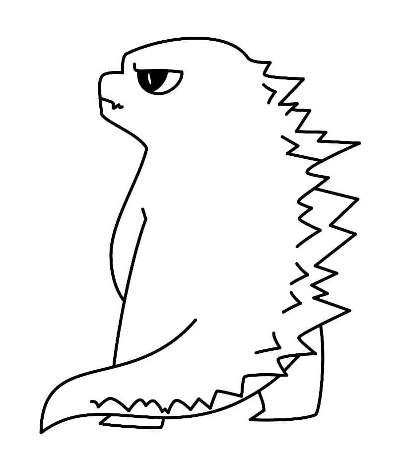 Godzilla facile e carino da colorare