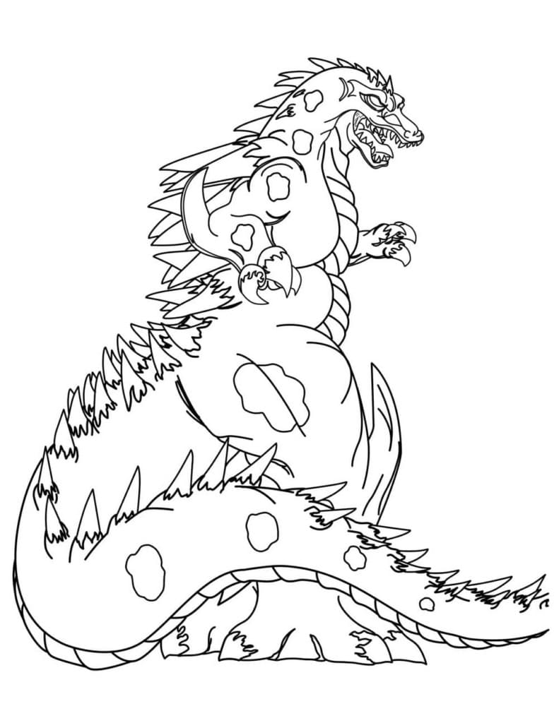 Godzilla forte da colorare