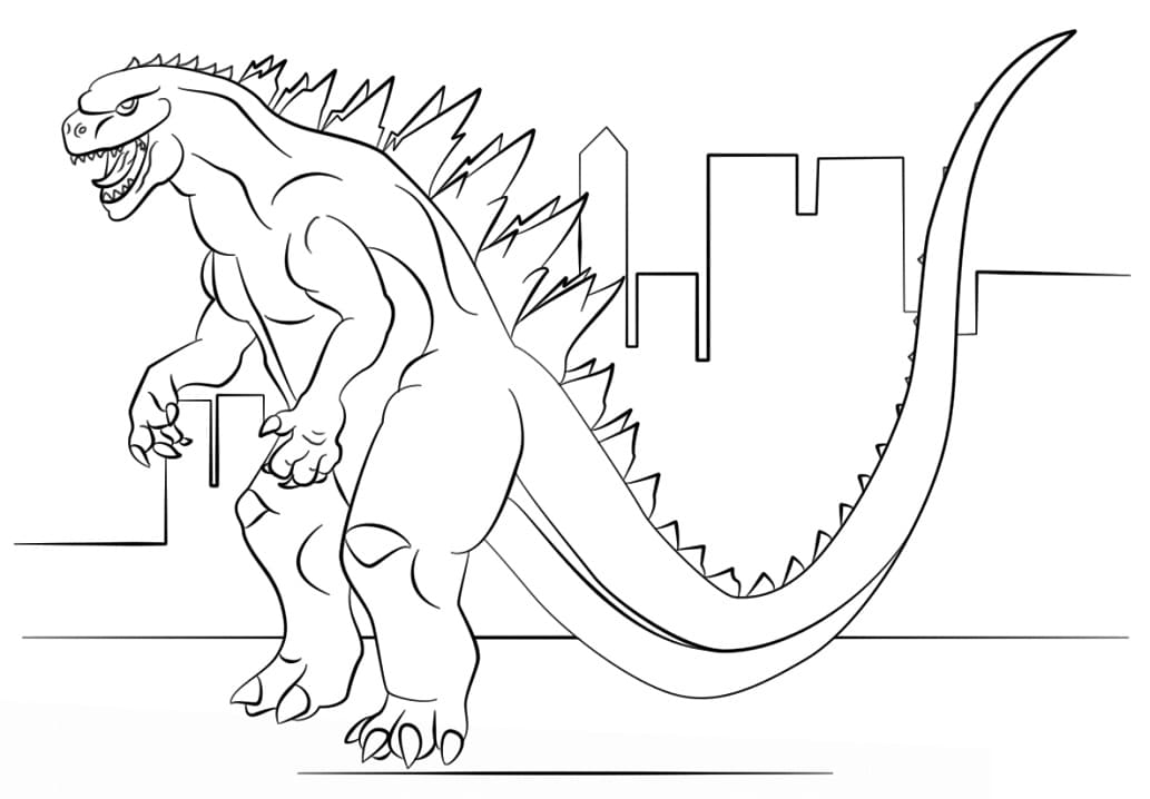 Godzilla molto arrabbiato da colorare